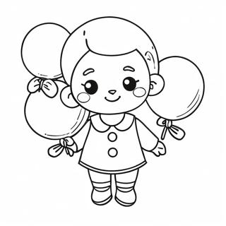 Adley With Colorful Balloons Coloring Page 5287-4325