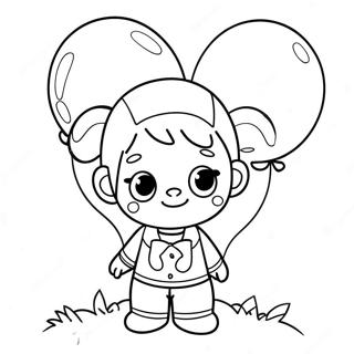 Adley With Colorful Balloons Coloring Page 5287-4326