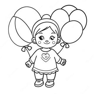 Adley With Colorful Balloons Coloring Page 5287-4327