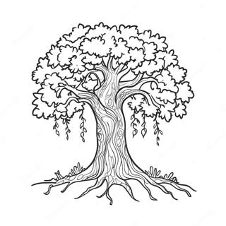 Elegant Silhouette Tree Coloring Page 52894-42230