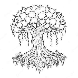 Elegant Silhouette Tree Coloring Page 52894-42231