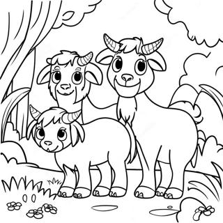 Three Billy Goats Gruff Coloring Page 52903-42223