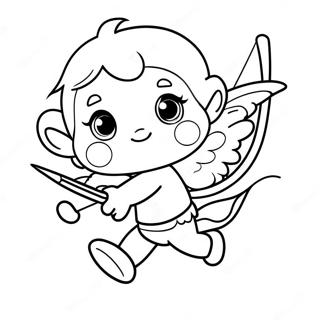 Cute Cupid With Bow And Arrow Coloring Page 5297-4337