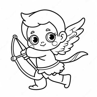 Cute Cupid With Bow And Arrow Coloring Page 5297-4340