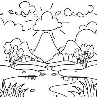 Dreamlike Landscape Surrealism Coloring Page 52994-42299