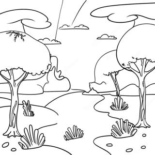 Dreamlike Landscape Surrealism Coloring Page 52994-42300