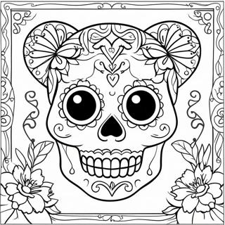 Animal Dia De Los Muertos Coloring Page 53023-42324