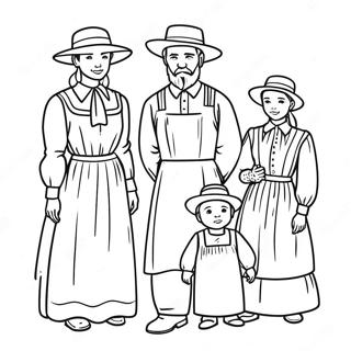 Amish Family Coloring Page 53043-42337