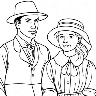 Amish Family Coloring Page 53043-42338