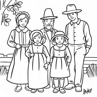 Amish Family Coloring Page 53043-42339