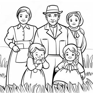 Amish Family Coloring Page 53043-42340