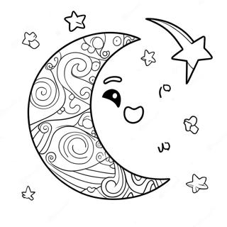 Moon And Stars Coloring Page 53063-42355