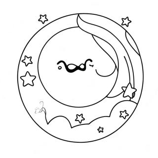 Shining Moon And Twinkling Stars Coloring Page 53064-42357