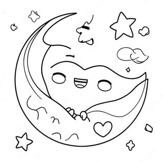 Shining Moon And Twinkling Stars Coloring Page 53064-42359