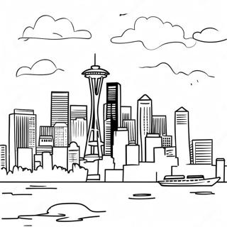 Seattle Skyline Coloring Page 53083-42367