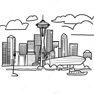 Seattle Skyline Coloring Page 53083-42368