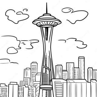 Colorful Seattle Space Needle Coloring Page 53084-42375