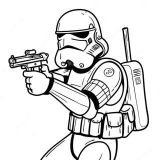 Fearless Scout Trooper In Action Coloring Page 53154-42429