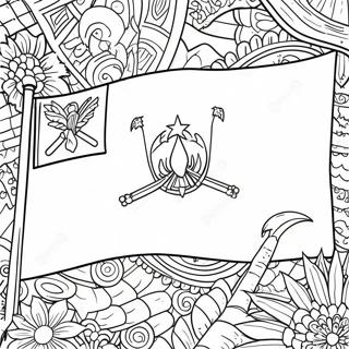 Haiti Flag Coloring Pages