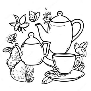 Tea Party Coloring Page 5316-4345