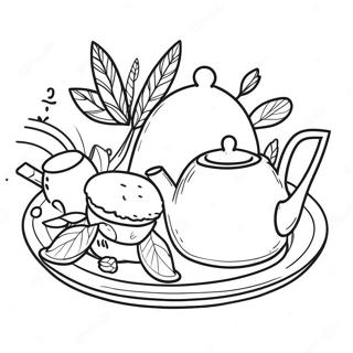 Tea Party Coloring Page 5316-4346