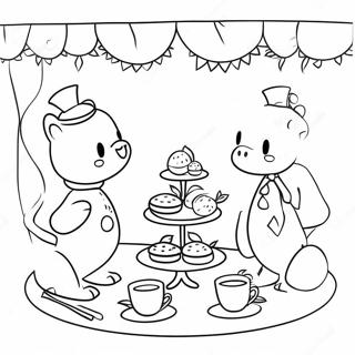 Tea Party Coloring Page 5316-4347