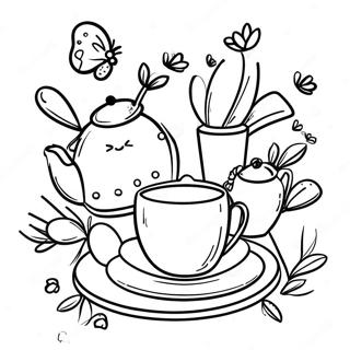 Tea Party Coloring Page 5316-4348