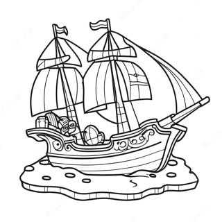 Colorful Lego Pirate Treasure Map Coloring Page 53184-42453