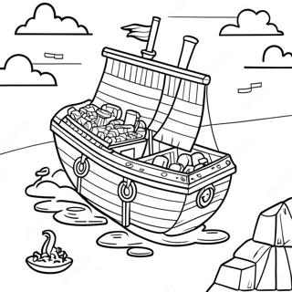 Colorful Lego Pirate Treasure Map Coloring Page 53184-42455