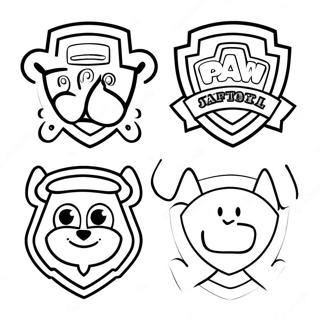 Cute Paw Patrol Badges Coloring Page 53204-42470