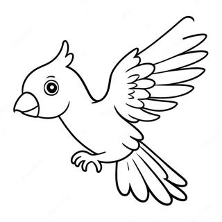 Colorful Cockatiel In Flight Coloring Page 53224-42488