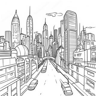 Futuristic Cityscape Coloring Page 53233-42490