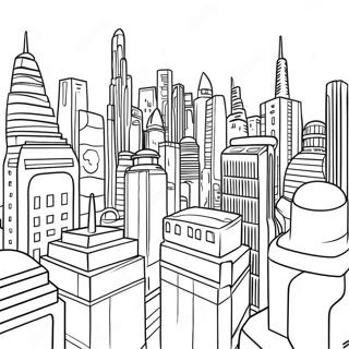 Futuristic Cityscape Coloring Page 53233-42492