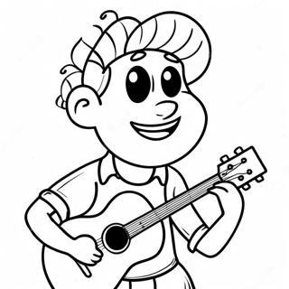 Happy Ukulele Player Coloring Page 53244-42505