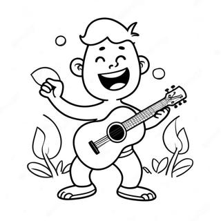 Happy Ukulele Player Coloring Page 53244-42506