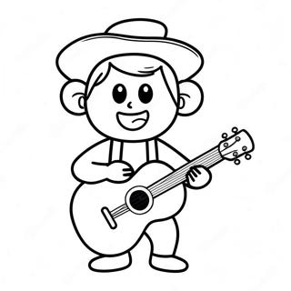 Happy Ukulele Player Coloring Page 53244-42507