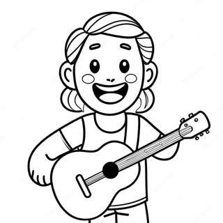 Happy Ukulele Player Coloring Page 53244-42508