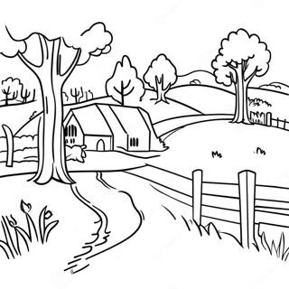 Charming Vermont Countryside Coloring Page 53254-42510