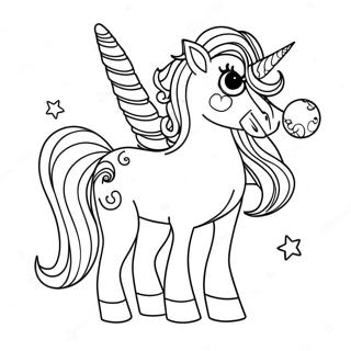 Sparkly Candy Unicorn Coloring Page 53274-42531