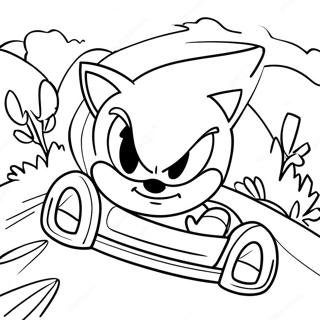 Sonic Racing Through Green Hill Zone Coloring Page 5327-4380