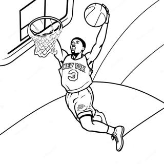 New York Knicks Player Dunking Coloring Page 53284-42534