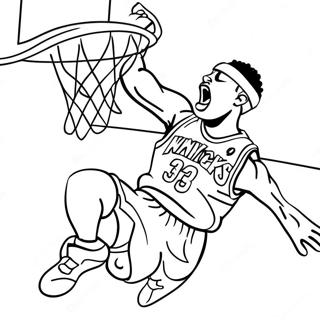 New York Knicks Player Dunking Coloring Page 53284-42536