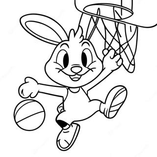 Bugs Bunny Dunking Basketball Coloring Page 532-422