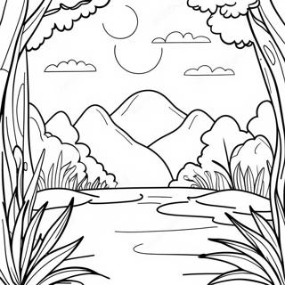 Calming Nature Scene Mindfulness Coloring Page 53314-42553