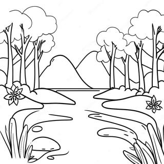 Calming Nature Scene Mindfulness Coloring Page 53314-42556