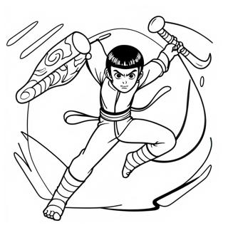 Rock Lee With Nunchaku Coloring Page 53334-42574