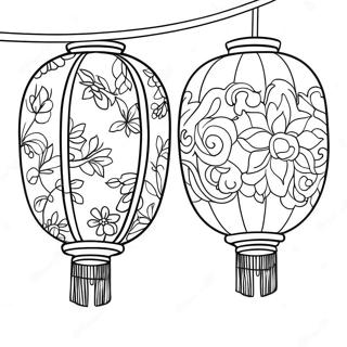 Colorful Chinese Lanterns Coloring Page 53354-42589