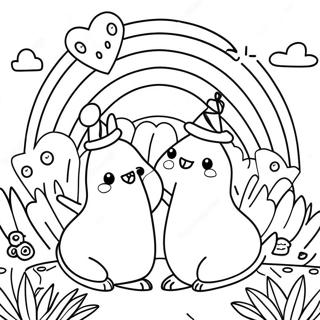 Colorful Rainbow Friends In A Garden Coloring Page 53374-42605