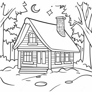 Cozy Winter Cabin Coloring Page 5337-4365