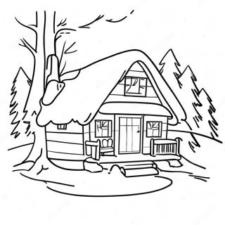 Cozy Winter Cabin Coloring Page 5337-4367